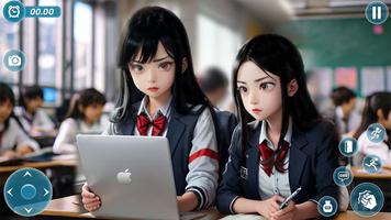 School Simulator Anime Girl 3D постер