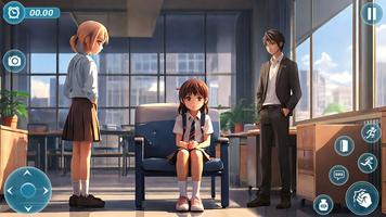 School Simulator Anime Girl 3D imagem de tela 1