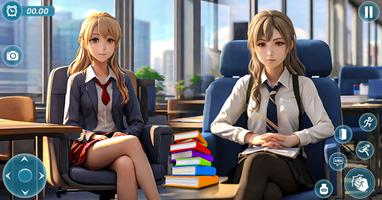 School Simulator Anime Girl 3D capture d'écran 2