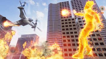 Flying Fire Super Hero Game 3D screenshot 2