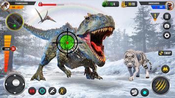 Wild Dino Hunting Jungle Games Affiche