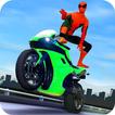 3D Hero Superhero Rider - Moto Traffic Shooter