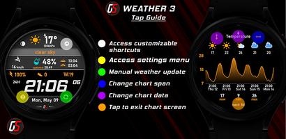 GS Weather 3 Watch Face capture d'écran 3