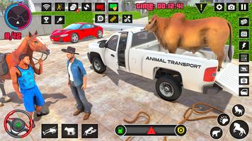 Wild Animals Truck Transport Poster