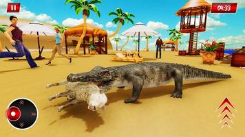 Hungry Crocodile Beach City Attack Simulator 2019 Affiche