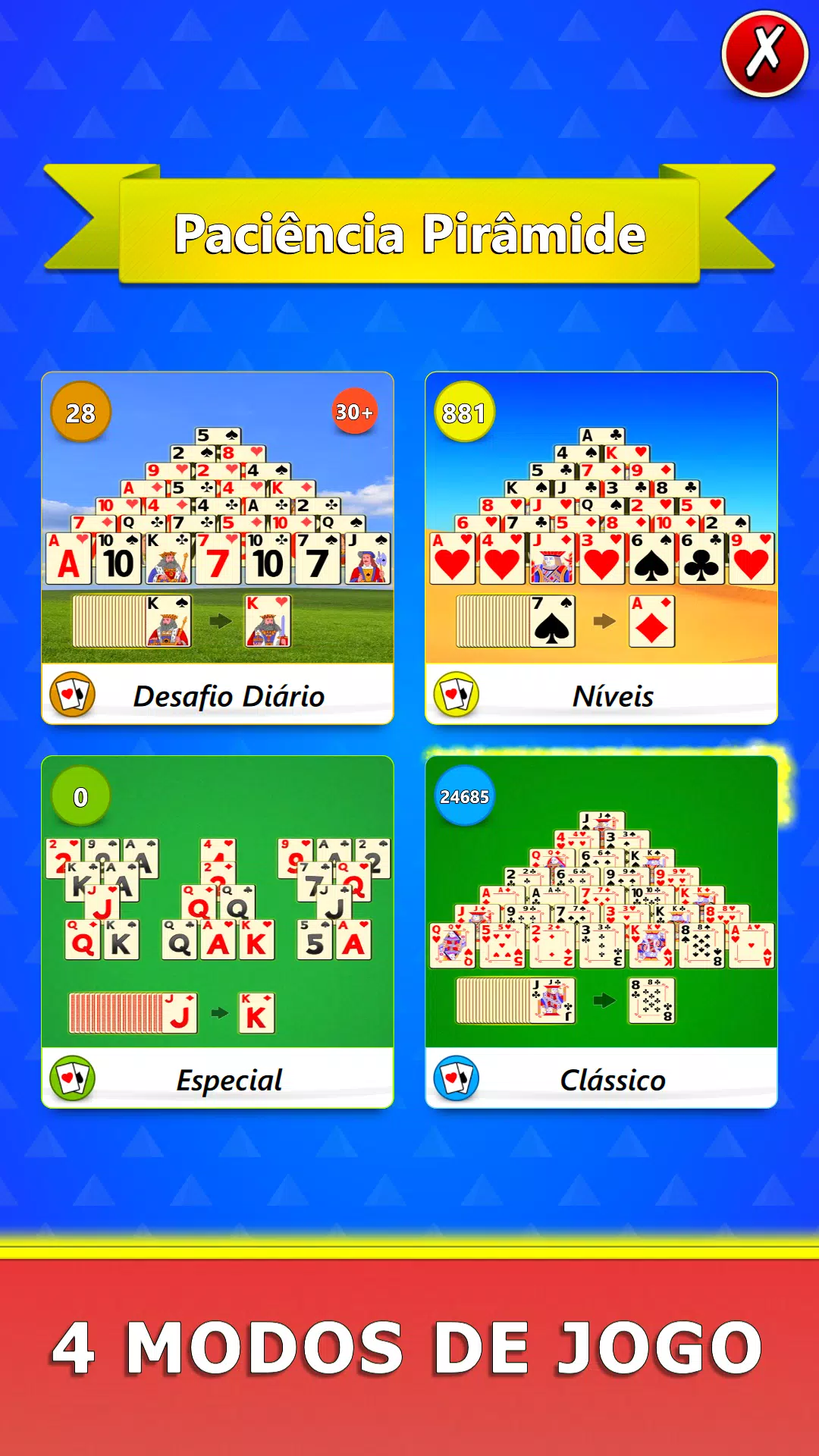 Jogos de Jogos Paciência de Pirâmide - Jogos Online Grátis