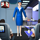 Airhostess Flight Pilot 3D Sim-icoon