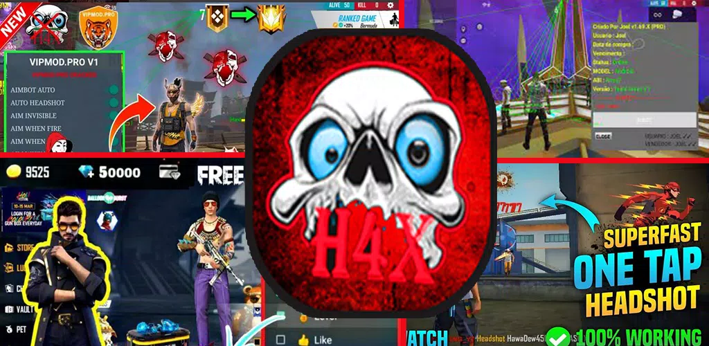 ffh4x mod menu fire hack ff APK for Android Download