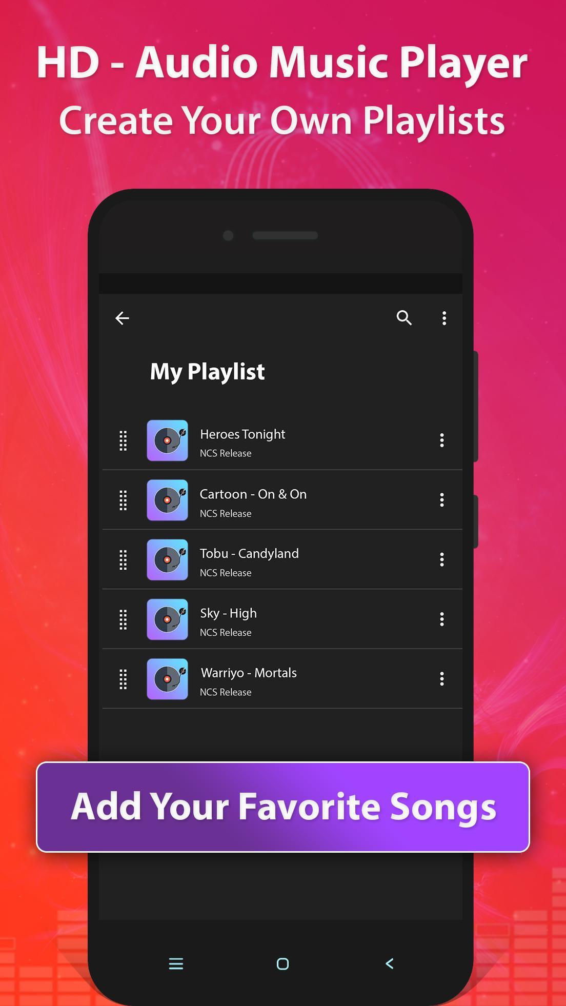 Music Player Audio Player Mp3 Player For Android Apk Download - warriyo mortals ncs release full song roblox id roblox