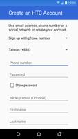 حساب HTC—تسجيل دخول الخدمات تصوير الشاشة 1