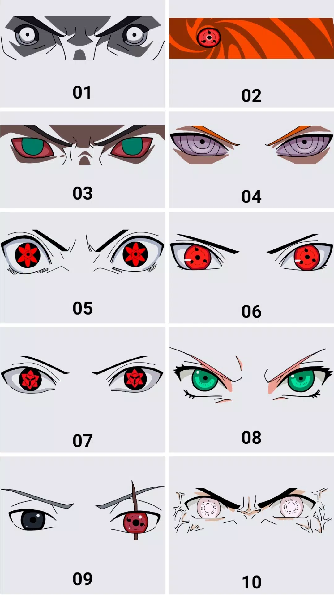 Drawing All Sharingan , Rinnegan , Byakugan , Tenseigan