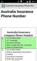 Australia Insurance Phone Number capture d'écran 2