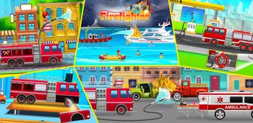 消防車消防士ゲーム：子供のための救助ゲーム
