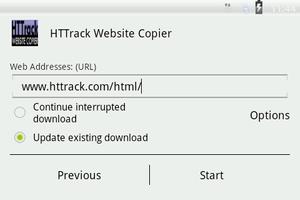 HTTrack Website Copier capture d'écran 2