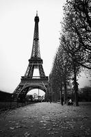 Eiffel Black and White Wallpaper پوسٹر