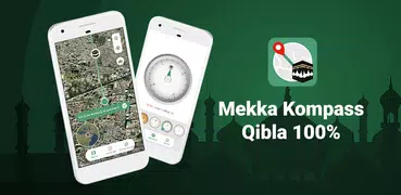 Qibla, Mekka Kompass 100%