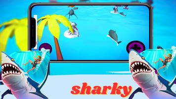 Hungry Sharky Ocean Cartaz