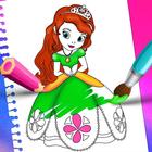 Princess Color Book Painting F آئیکن