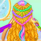 Rainbow Braided Hair Stylist Fashion Salon 아이콘