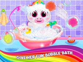 Cute Baby Unicorn Nanny House الملصق