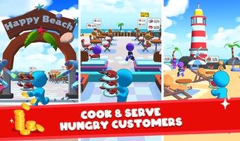 Idle Beach Inc: Cooking Tycoon screenshot 1