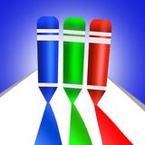 pencil run rush 3d line color adventure fun race أيقونة