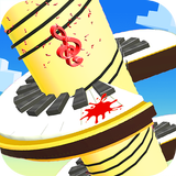 Piano Jump-Tower Fall Down Pinball Rotate Game ícone