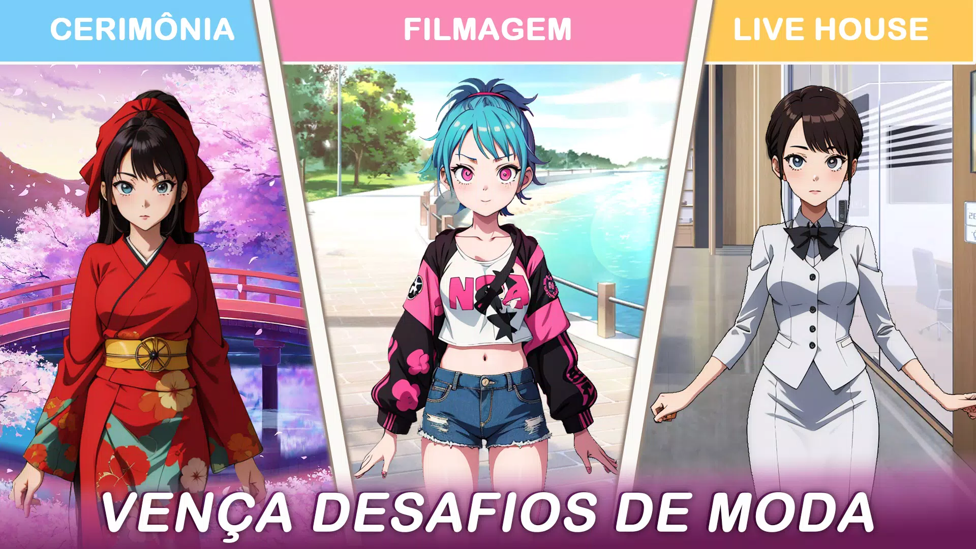 anime menina vestir e maquiagem - jogos de meninas