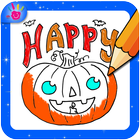 Feliz Halloween libro para colorear juego dibujo icono