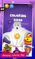 Feliz Halloween libro para colorear juego dibujo Poster