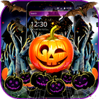 Halloween Pumpkin Dark Forest Theme أيقونة