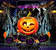 Halloween Pumpkin Dark Forest Theme الملصق