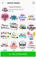 Happy Birthday Stickers for WhatsApp WAStickerApps capture d'écran 3