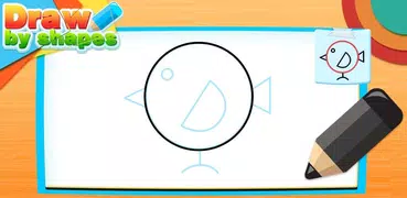 Draw by shape game for kids
