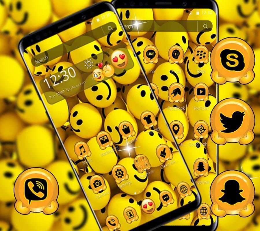 Cool Yellow Happy Emoji Theme For Android Apk Download - roblox tix emoji