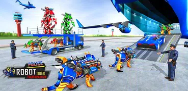 Police Tiger Robot Car Game 3D