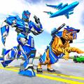 US Police Tiger Robot Game: Police Plane Transport