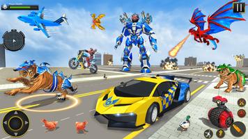 Police Tiger Robot Car Game 3D screenshot 1