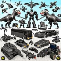 Dino Robot Car Transform Game poster
