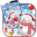 Happy snowman theme icon