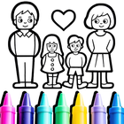 Family Love Coloring Book icône