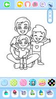 Family Love Coloring Book Affiche