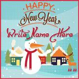 Name On New Year Greeting Card simgesi