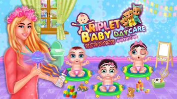 Newborn Triplet Baby Daycare poster