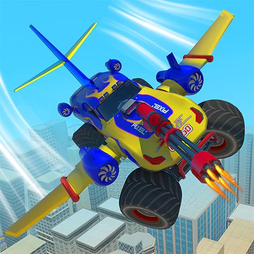 Flying Monster Truck Driving: Shooting Games