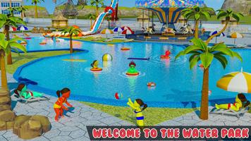 Дети аквапарк: воды горка тема парк игра постер