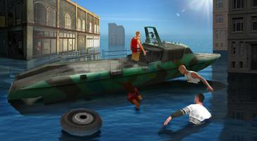 Flood Rescue Speed Boat Simulator : Lifeguard Help Ekran Görüntüsü 1