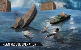 Flood Rescue Speed Boat Simulator : Lifeguard Help capture d'écran 2