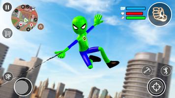 Flying Stickman Rope Hero screenshot 1