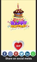 Birthday Gif Stickers Affiche